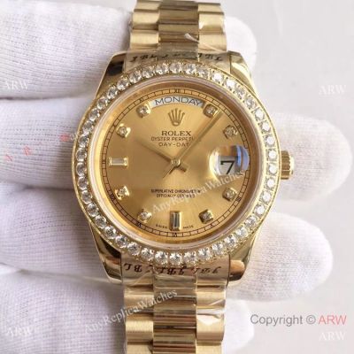  Swiss cal.3255 DayDate II Rolex Replica Presidential Diamond Watch